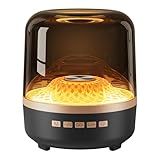Bluetooth Speaker with HD Sound and Lights, Portable Wireless, Long-lasting battery life, TWS Pairing, for Home/Party/Outdoor/Travel/Beach, Stocking Stuffers, White Elephant Gifts for Adults (Black)