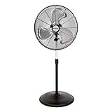 Hurricane Pro High-Velocity Oscillating Metal Stand Fan w/ 3-Speed Setting, 20" - Heavy-Duty Cooling Pedestal Unit w/ 4500 CFM, Adjustable Tilt & Height for Home, Garage, Gym & Workshop