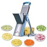 ONCE FOR ALL Upgrade Safe Mandoline Slicer Plus, Biger Size, Adjustable Vegetable Food Chopper Potato Fries Cutter, Detachable Blade, Kitchen Chopping Artifact, Gift (SkyBlue)