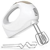 Showvigor Electric Hand Mixer, 5-Speed Handheld Mixer with Stainless Steel Whisk & Beaters, Lightweight Portable Kitchen Mixer for Baking, Mixing, and Cooking