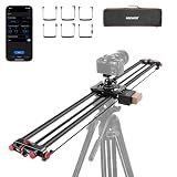 NEEWER 47.2"/120cm Motorized Camera Slider, DSLR Carbon Fiber Dolly Rail Slider with App Control, 4400mAh F750 Battery for Time Lapse Photography, Supports Video Mode, NOT Include Charger, ER1