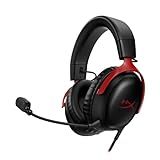 HyperX Cloud III – Wired Gaming Headset, PC, PS5, Xbox Series X|S, Angled 53mm Drivers, DTS Spatial Audio, Memory Foam, Durable Frame, Ultra-Clear 10mm Mic, USB-C, USB-A, 3.5mm – Black/Red