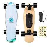 Dino Electric Skateboard for Kids 6+ Ages - Remote Control,350W Brushless Motor up to 9.3 MPH | 2600mAh Long Range Battery | Dinosaur Design with DIY Stickers