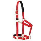 Weaver Equine Breakaway Horse Halter, Comfort Foam Padding, Adjustable Chin & Throat Snap Halters for Horses, Equine Tack,Average Size, Red