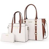Montana West 3PCS Purses for Women Tote Bag and Wallet Set Shoulder Satchel Crossbody Bags Leather Handbag for Gift Travel Casual Work MWC-HB-SET3-C032WA-BR