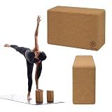 Gaiam Yoga Blocks (2 Count), Sustainable & Sturdy Cork Yoga Blocks for Support, Balance & Alignment, Comfortable Rounded Edges, Durable with Non-Slip Texture, Home or Studio Use