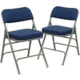 Flash Furniture Hercules Metal Folding Chair, Navy, 2-Pack