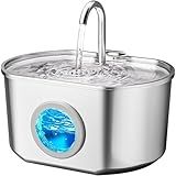 Cat Water Fountain Stainless Steel: 74oz/2.2L Cat Fountain for Drinking