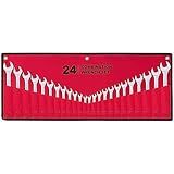 24-Piece All-Purpose Master Combination Wrench Set with Roll-up Pouch | SAE 1/4” to 1”, Metric 8mm to 24mm | Perfect for General Household, Garage, Auto Repairs, Car, Truck, Boat, and Travel Emergency