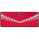 24-Piece All-Purpose Master Combination Wrench Set with Roll-up Pouch | SAE 1/4” to 1”, Metric 8mm to 24mm | Perfect for General Household, Garage, Auto Repairs, Car, Truck, Boat, and Travel Emergency