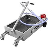 VEVOR Oil Drain Pan 15 Gallon Oil Drain Tank, 57L Low Profile Oil Drain Pan, Large Capacity Oil Change Pan, Foldable Hand, with Pump, Hose, Swivel Casters Wheels for Car, SUV, Trucks Oil Draining