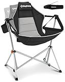 KingCamp Hammock Camping Chair, Swinging Portable Camp Chairs for Adults, 400lbs Heavy Duty Oversized Folding Rocking Chair with Adjustable Recline, Aluminum Alloy Frame for Outdoor Patio Beach Sport