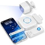 WiFi Motion Sensor, Smart Motion Detector Kit with Phone App Alerts, Includes Gateway Hub, PIR Motion Sensor, Doorbell Button, Door Sensor, DIY Burglar Alarm for Home Business Apartment 2.4GHz Wi-Fi