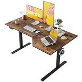 Agilestic Electric Standing Desk, L-Shaped 55 Inches Height Adjustable Desk, Sit and Stand up for Work Office Home, Ergonomic Rising Computer Table for Home Office with Splice Board, Rustic Brown