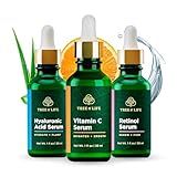 Tree of Life Beauty Facial Skin Care Set, Firming, Hydrating, Dry Face, Dermatologist Tested - Trio Power Kit, Vitamin C, Retinol and Hyaluronic Acid, 3 count of 1 Fl Oz