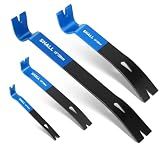 SHALL 4-Piece Flat Pry Bar Set -15" 10" 7.5" 5.5"- Heavy Duty & Mini Nail Puller Crowbar, Utility Claw Bar, Wonder Bar, High-Carbon Steel Flat Bar Tool for Home Remolding & Woodworking