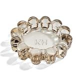 khtumeware Chic Smoky Bubble Glass Candle Dish – Modern Clear Glass Candle Holder for Tealights & Diffusers, Decorative Tray for Home & Tabletop Decor（1 Pack）