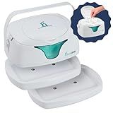 hiccapop Portable Baby Wipe Warmer, Baby Wipes Warmer for Babies Includes 2 Power Bases, Diaper Wipe Warmer with Changing Light