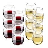 Libbey Stemless Wine Glasses Set of 12, Dishwasher Safe Set Of Wine Glasses, Perfect for Cocktails, Water, and Outdoor Glassware