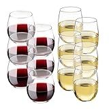 Libbey Stemless Wine Glasses Set of 12, Dishwasher Safe Set Of Wine Glasses, Perfect for Cocktails, Water, and Outdoor Glassware