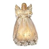 Kurt Adler 10-Inch UL 10-Light Gold/Ivory Angel Treetop