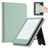 CoBak Case with Stand for 6" Kindle (2024 & 2022, 11th Gen) – PU Leather Smart Cover with Auto Sleep/Wake & Hand Strap, Premium Protective Case for Kindle Basic,Sage-US-1