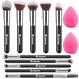 BEAKEY Makeup Brushes set with 2 Blending Sponges,10 Brush Face and Eye Set