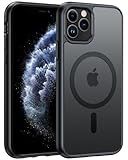 FNTCASE for iPhone 11 Pro Case: Magnetic Translucent Matte Military Grade Drop Protection Phone Cover | Slim Anti-Slip Durable Shockproof for iPhone 11 Pro 2019 Phonecase (5.8 inch Black)