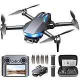 GPS Drone with Camera for Adults, 2K FPV Drone with 4.5" Screen Remote Controller, Brushless Motor, Auto Return, Follow Me, Tap Fly & Circle Fly, Long Flight Time Foldable Quadcopter for Beginners