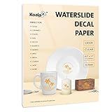 Koala Waterslide Decal Paper for Laser Printer - Clear Transparent - 10 Sheets Water Slide Transfer Paper - 8.5x11 Inches