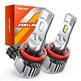 SEALIGHT H16 H8 H11 LED Fog Light Bulbs, 18000LM 800% Brightness 6500K Cool White, 360° Adjustable Ring Fog Light Bulb, 60000HRS Lifespan H8 H16 Replacement Fog Bulbs Non-polarity, Pack of 2