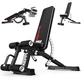 Keppi 1200LB Weight Bench, Heavy Duty Bench1000 PRO Adjustable Workout Bench Press Set for Home Gym Strength Training, Removable Foot Catch for Incline Flat Decline Sit Up Bench for Full Body Fitness