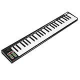 49-Key MIDI Keyboard Controller with Velocity Switch Function, OLED Display & DAW Integration, Semitone Transposition and ARP Automatic Accompaniment Function for Professional Music Production