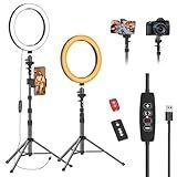 EMART 10" Ring Light with 55" Extendable Tripod Stands and Phone Holder, Dimmable LED Circle Round Light for Selfie Camera Photography/Makeup/YouTube Video/Vlogging/Live Streaming
