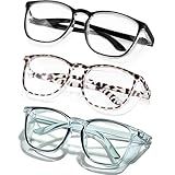 SQIMZAR 3 PCS Safety Glasses Goggles For Women Nurses Protective Eyewear,Anti Fog Safety Goggles