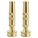 Twinkle Star Heavy-Duty Brass Adjustable Twist Hose Nozzle, 2 Pack, TWIS3432