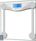 Etekcity Digital Body Weight Bathroom Scale, Large Blue LCD Backlight Display, High Precision Measurements,6mm Tempered Glass, 400 Pounds