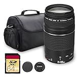 Canon EF 75-300mm f/4-5.6 III Lens | Compact Telephoto Zoom with Versatile Focal Range & Smooth Autofocus | Great for Sports, Wildlife, & Everyday Photography (6473A003) + Shoulder Bag + 64GB Card