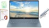 HP 15.6" Business Laptop with Microsoft Office 365 with Copliot AI & 1TB OneDrive, 16GB RAM 128GB SSD, Quad-Cores Intel Processor, Windows 11, PLUSERA Earphones & 8-in-1 Hub Included, Moonlight Blue