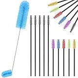 Perthlin Hummingbird Feeder Cleaning Brush 19 Pieces 3 Size Mini Nylon Double Headed 2 in 1 Hummingbird Brush Hard to Reach Places Tiny Cleaning Kit(Blue)