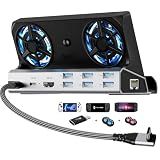12-in-1 Dual Fan Steam Deck Dock Suitable Valve Steam Deck & OLED/Switch & 2 / Asus ROG Ally & X/Lenovo Legion Go & S & 2 / MSI Claw, Nintendo Switch 2 Dock, Steam Deck Accessories, Docking Station