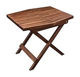 Melino Wooden Folding Outdoor Side Table, FSC Certified Acacia Weatherproof Side Tables, Wood Folding Small Table for Outdoor, Patio, Porch, Pool, Backyard, Garden, Balcony and Deck - Chestnut