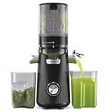 ACOQOOS Juicer Machines, 5.3" Wide Chute for Whole Fruit and Vegetable,1.8L Auto-Feed Time-Saver, Slow Masticating High Yield, Easy to Clean Cold Press Juicer with 2 Cups