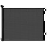 Retractable Baby Gate for Stairs and Doorways, 55" Wide x 33" Tall Mesh Dog Gate for Indoor & Outdoor Use, Safety Gate for Babies and Pets, Child Gates for Hallways, Hardware Mounted, Black