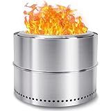 HGD 20 inch Smokeless Firepit Outdoor, Portable Smokeless Fire Pit for Camping with Travel Bag, Stainless Steel Wood Burning Stove for Backyard & Patio, Easy Setup & Compact Storage