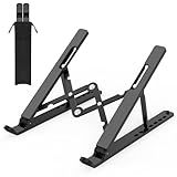 Gogoonike Adjustable Laptop Stand, Portable Laptop Riser for Desk, ABS+Silicone Foldable Ventilated Cooling Notebook Holder Stand for 10-15.6” Laptops,Tablets