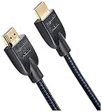 Amazon Basics HDMI Cable 3ft, 4K HDMI 2.0 Cord (18Gbps), Nylon-Braided, 4K@60Hz, 2160p, 48 bit, Compatible with TV/PS5/Xbox/Roku, Black & Blue