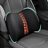 BYMECOST Lumbar Support Pillow for Car, Memory Foam Car Seat Back Support Pillow for Driving, Back Cushion with Strap for Pain Relief, Ergonomic Back Cushion for Office Chair, Wheelchair (Black)