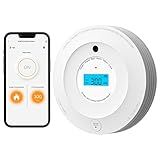 AEGISLINK Wi-Fi Combination Smoke and Carbon Monoxide Detector with LCD Display & Replaceable Battery, Compatible with TuyaSmart & Smart Life App, SC-WF240