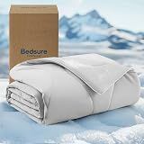 Bedsure Premium Cooling Blanket for Medium Dog - Q-MAX>0.5, Breathable Summer Washable Cold Pet Throw Blanket, Soft Durable Self Cooling Cat Mat for Hot Weather, Pearl Grey, 30x40